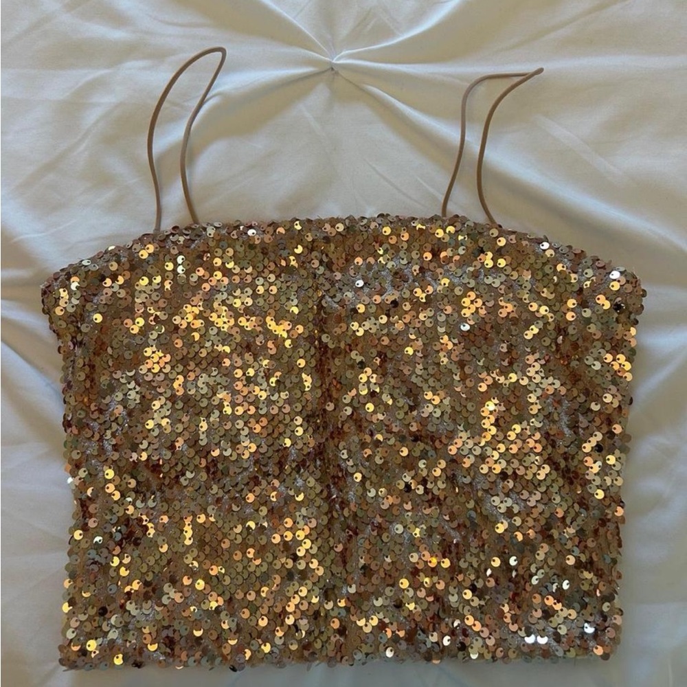 Garage Gold Sequin Camisole Top